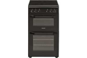 Hotpoint 50cm Double Cavity Electric Cooker - Black