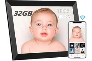 TEKXDD Marco de Fotos Digital WiFi - Marco Digital de Fotos 10.1 Pulgadas 32GB, Pantalla Táctil IPS HD Rotación Automática Smart Marcos Digitales, Fácil Configuración para Compartir Fotos y Vídeos