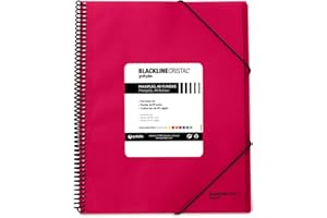 Grafoplas 39834254. Carpeta Fundas A4, Polipropileno, 40 Fundas, Color Rosa Fucsia, Maxiplás Blackline Cristal