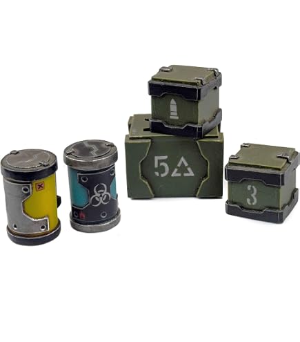 EnderToys Set Carichi E Barili In 3D - Terrain Scenery Per Wargame 28mm - 10 Pezzi Stampati In PLA (Verniciabili) - 2