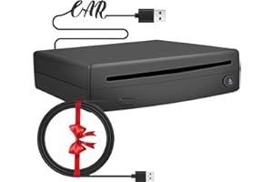 External USB CD Player for Car, Homlab Portable Plugs in CD Player with Extra USB Cable, for Car without CD Player, Laptop, TV, Mac, Computer, for Android 4.4 and above Navigation, black