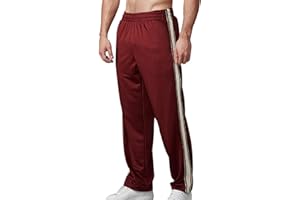 RUMAOZIA Jogginghose Herren, Herren Hose Chino Cargo Hose mit Seitenstreifen Locker Weites Bein Athletische Gerade Hose Baumwolle Sporthose Casual Freizeithose Elastische Taille Sweatpants
