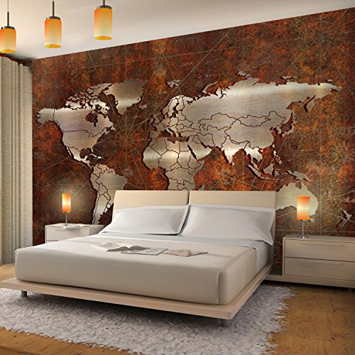 Fototapete Weltkarte 396 x 280 cm – Vliestapete – Wandtapete – Vlies Phototapete – Wand – Wandbilder XXL – !!! 100% MADE IN GERMANY !!! Runa Tapete 9031012a - 3
