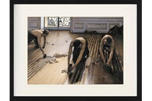 1art1 Gustave Caillebotte Póster Los Acuchilladores De Parqué, 1875 Cuadro Enmarcado con Fine Passepartout | Cuadros De Pared | En Un Marco De Imagen 80x60 cm