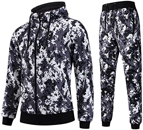 Men's Hoodies Tracksuit Zipper Active Gym Jogger Pants Sweatsuit