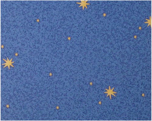 A.S. Création Strukturprofiltapete Dekora Natur, Mustertapete Leuchtsterne, Sterne leuchten im Dunkeln, blau, gelb, 911711
