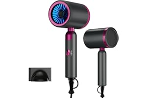 SLIKWAVE Hair Dryer for Women & Men, 1800W Foldable Ionic Hairdryer, Compact & Lightweight Blow Dryer with Even Heat, Ceramic Tec, No Heat Damage, Fast Drying, Anti Frizz, Foldable Hair Dryers