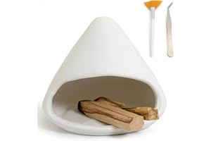 ‎BEYLAB BEYLAB Tonskulptur Salbei räuchern Palo Santo Halter Keramik weisser weißer Salbei zum Räucherkegel Räucherstäbchen Halterung, räucherschale, Smudge, weihrauchbrenner Räucherstäbchenhalter - Weiß