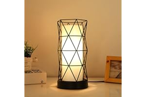 Goeco Lámpara de Mesa Estilo Vintage, Lámpara de Escritorio Hierro para Regalo de Fiesta Dormitorio Jardín interior, con Enchufe e Interruptor, Bombilla E27 No Incluida