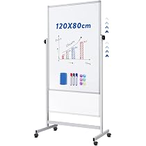 Tableau Blanc Double Face 90x60cm Sur Pied - Mobile Et Réglable - École, Bureau, Maison
