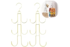 ViMOQi Handbag Storage,Bag Hanger,Scarf Organiser,Tie Hanger,Metal Belt Hanger,6 Hooks Multipurpose Hanging Storage Organiser for Bra,Hat, Wig,360° Rotatable Space Saving Wardrobe Accessories