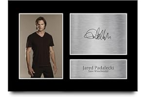 HWC Trading A4 Jared Padalecki Supernatural Prezenty Drukowane Podpisane Zdjęcie Z Autografem Dla Fanów Seriali Telewizyjnych