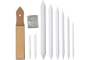 SANTOO 8 Stück Papierwischer Set, Mischen Papierwischer Estompe Set mit Stück Schleifpapier Bleistife Spitzer für Student Skizze Zeichnen