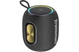 Tronsmart T8 Mini Altavoz Portátil Bluetooth Potente, 16W Potencia, IPX7 Impermeable, 20H Duración, Conexión estéreo, Compatible SD/AUX, Ideal para Fiestas, Viajes y Exteriores, Negro