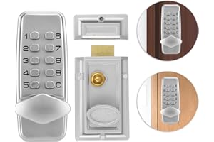 JADPES Mechanical Code Lock, 2-4 Digits Mini Mechanical Code Lock Cabinet Indoor Outdoor Door Password Security Coded Lock for Garage/Hotel/Office/Studio/Warehouse