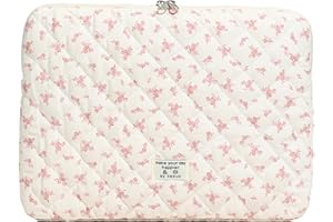 RuiDay Housse pour Ordinateur Portable, Pochette Ordinateur Portable, Sac fourre-Tout Matelassé, Compatible avec Les Ordinateurs Portables de 13/14/15 Pouces (Rose, M)