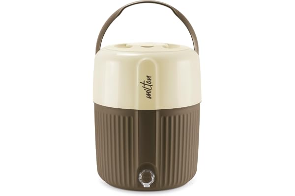 Milton Kool Pristine 22 Insulated Plastic Water Jug, 19 litres, Dark Brown Food Grade Easy to Carry BPA Free