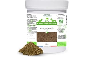Laboratoire Floralpina Psyllium Blond Bio 300g pour Chien et Chat - Favorise la Digestion, Complément Alimentaire Naturel