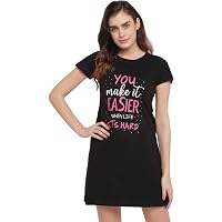 XOYA Women's Cotton Solid Knee Length Nighty