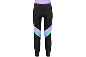 TiaoBug Mädchen Sporthose Sport Leggings in schönen Kontrastfarben Tanz Laufen Tights Fitness Yoga Pants