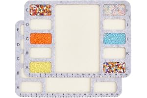 BENECREAT 2Pcs Felt Beading Mat, Rectangle Felt Bead Design Boards with Centimeter Alphabetic Scale Beads Tray Bead Pads for Art Crafts Jewelry Making Beading Supplies, 20x15cm