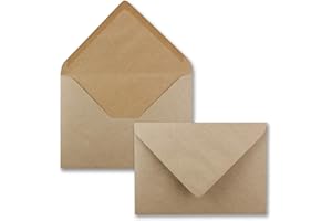 FARBENFROH BY GUSTAV NEUSER Lot de 75 enveloppes B6 - 17,6 x 12,5 cm - Papier kraft - Fermeture humide avec rabat pointu - 120 g/m² - Pour mariage, cartes de vœux, invitations