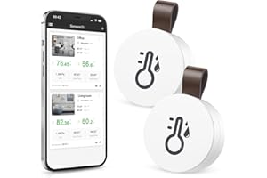 Brifit Mini Thermometer Hygrometer, Bluetooth Thermometer Hygrometer mit APP & Datenspeicherung, Digital Temperatur Feuchtigkeitssensor für Haus, Büro, Gewächshaus, Weinkeller, 2 Pack
