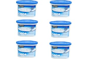 UTTAM 500ml Dehumidifiers - Moisture Absorber and Condensation Remover for Home, Kitchen, Wardrobe, Bedroom, Caravan, Office, Bathroom, Basement - Combats Damp, Mold, and Moisture (Pack of 6)