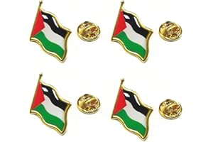 WONLONDA 4PCS Palestine Palestinian Flag Pin Badge Lapel - Palestine National Enamel Badge Armband