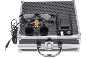 BONEW 3.5X Loupes Head Lamp with Filter Clip-on Type Carry Type + Aluminum Box DY-004 (Black)