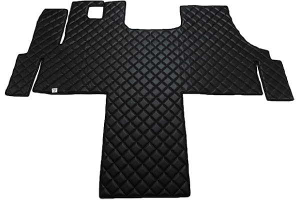 KRAM-TRUCK Tapis de Sol matelassés Compatible Ducato, Peugeot Boxer, Citroen Jumper à partir de 2007, Noir, éponge en Cuir synthétique 1 cm, Certificat d'hygiène, Housses de Confort