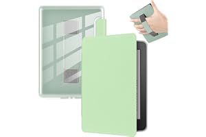 Fodral för 6,8 tum Kindle Paperwhite (11:e generationen, 2021), ultraklart mjukt ljus transparent TPU bakskydd med handrem, a