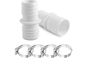 CUIDONGSHENG Conector Manguera Piscina 2 Pcs,Adaptador Manguera Piscina 32 mm a 32 mm,Conectores Manguera con 4 Abrazaderas de Manguera,Adaptador Tubo Piscina,Adaptadores Bomba de Agua Doble Boquilla