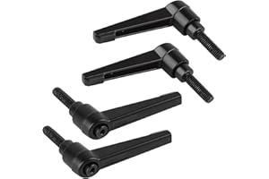 EFUTURETIME® 4 Stück Klemmhebel Griff, M6-20mm, Verstellbare Klemmhebel aus Kohlenstoffstahl, Klemmhebel Außengewinde Griff Maschinengriffe, Schwarz, 20mm