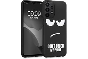 kwmobile Carcasa Compatible con Samsung Galaxy A23 4G / 5G - Funda móvil TPU - Don't Touch my Phone Blanco/Negro