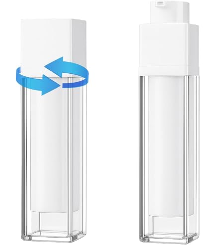 Distributeurs De Crème Sans Air - Lot De 2 Flacons 50 Ml, Design Rotatif, En Plastique PET Pour Cosmétiques