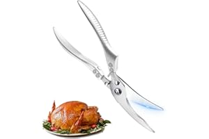 PATRICHOR Geflügelschere Edelstahl Profi, mit Ergonomischen Griff, Geflügelscheren Testsieger, Fleischschere, zum Zerteilen von Ente, Huhn, Gans, Pute oder Truthahn