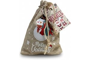 PRETTY WILD SEEDS Wildflower Seeds Xmas Bee Balls Seed Bombs in Natural Cotton Sack Handmade with Clay & Seeds to Save The Bees #savethebees (Snowman Gift Natural)