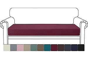 YSTELLAA Housse Coussin Canapé Extensible, Housse De Coussin Canapé Antidérapant Universelle, Protection Meubles Couvre, Siège Élastique, Doux, pour Le Salon, 3 Places, Rouge