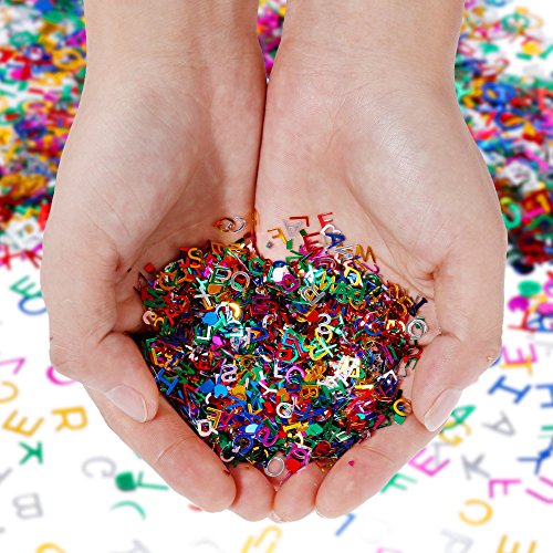 Goldge 4000pc Buchstaben Konfetti Schulanfang Einschulung ABC Buchstaben Streudeko Hochzeit Tischdeko - 6