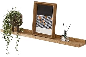 GIEANOO Regał pływający z litego drewna dębowego z półką ścienną do salonu, sypialni, łazienki 40 cm