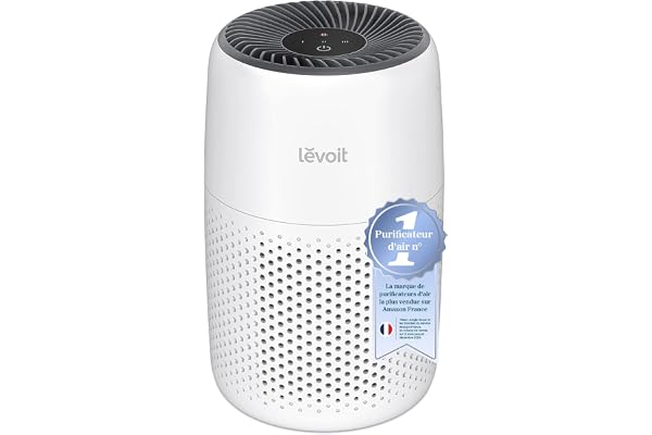LEVOIT Purificateur d'Air Chambre, Filtration Efficace contre Allergies et Odeurs, Silencieux, avec Éponge d'Aromathérapie, 7W Économie d'Énergie, 3 Vitesses, Air Purifier HEPA pour Maison Bureau