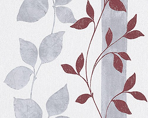 A.S. Création Vliestapete Paloma, florale Mustertapete, grau / rot, 300925 - 2