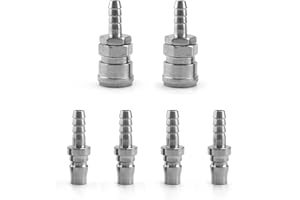 QWORK® 6 szt. Szybkozłącze sprężonego powietrza, 8 mm męskie żeńskie złącze węża sprężonego powietrza (SH20 + PH20)