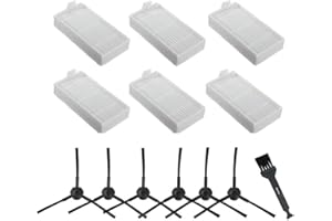IAMOY Amoy Części zamienne kompatybilny robot odkurzający ILIFE V3s V5 V5s V5s pro - 6 filtrów + 6 szczotek bocznych (lewy + prawy) akcesoria, opakowanie 12 sztuk