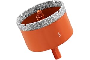 Meccion Otwornica diamentowa, 65 mm, z wiertłem prowadzącym, profesjonalna, lutowana diamentowa, do płytek, porcelany, szkła, ceramiki, marmuru