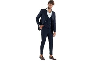 GIOSAL Abito Uomo Monopetto Vestito 3 Pezzi Completo Giacca Pantaloni Panciotto Elegante Sartoriale Vari Colori