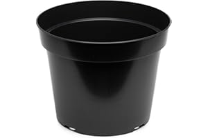 EarlyGrow 10-Pack 5 Litre Round Plastic Plant Pots Nursery Herb Flower Planters Horticulture, Hydroponics, Indoor/Outoor, Household and Garden Plants, Fruits and Vegetables (10, 5 Litre)