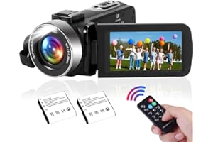 PITIKI Videokamera 2.7K Camcorder 42MP 30FPS 3.0 Zoll IPS Bildschirm 18X Digitaler Zoom Webcam Videokamera mit LED Fülllicht Vlogging Kamera für YouTube mit 2 Batterien, Fernbedienung