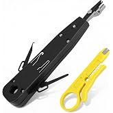 QWORK&reg; RJ45 Impact Tool for Insertion and Cutting with Wire Strippers, Ideal for Networks and Telecommunications